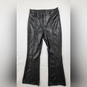 Viligo Faux Leather Boot Cut Pants Size Medium  Black Stretchy